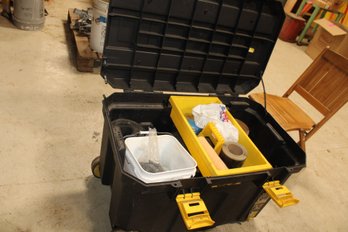 Large Rolling Plastic Gang Box Full Of Rubber Water Proofing  Tape Sealer, Misc Sizes Roofing