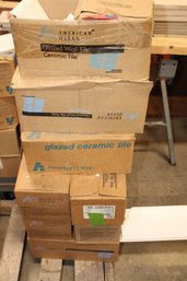 Several Boxes Of White Glazed Cove Base Or Skirting Tiles, Various Sized Boxes (#5)