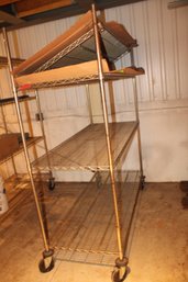 Metal Wire Rolling Cart 4 Shelf 5'x2'x6' (#2)