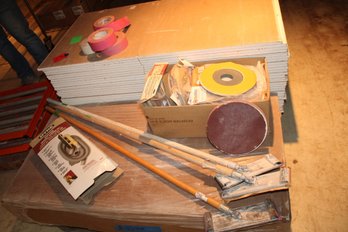 Stack Of Sheet Rock 30 Pc  2'x 4' - Fire Tape And Sanders