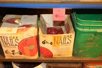 2in Red Cap Nails 3 Cases Some Green Cap