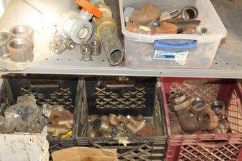 2 Shelves Various Cast Iron Piping Fitting Various Sizes
