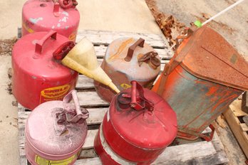 Metal Gas Cans With Gas And Rag Burner