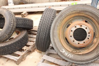 Lot Of Rims And Tires - 5 On Rims   225 70r 19.5