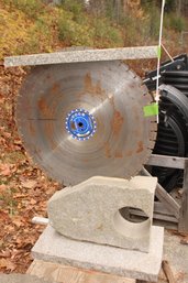 Commercial Yard Art  !!!  Granite Stone With 31' Husqvarna Saw Blade Statue