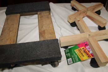 2 13 Inch Barrel Movers - New , And Furniture Dolly  18 X 11.5 X 5