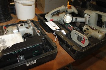 Porter Cable Model 1001 Router Base - Porter Cable Tiger Saw, Drill, Circular Saw, Flashlight, Charger, 1 Batt