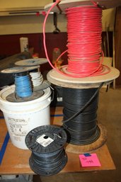 Misc Lot Of Spooled Wire 16, 12 Awg 4 Color Telephone Wire
