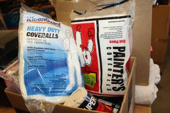 Painters Coveralls, Face Masks, Spray Sock And Curtain