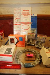 Lot Of Misc Tools Band Saw Blades, Temerature Tester, Safety, Sawzall Blades, Leak Detector