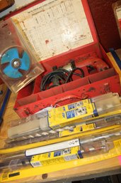 Hilti Tm-7s Hammer Drill And 10 Large Mason And Other Drill Bits