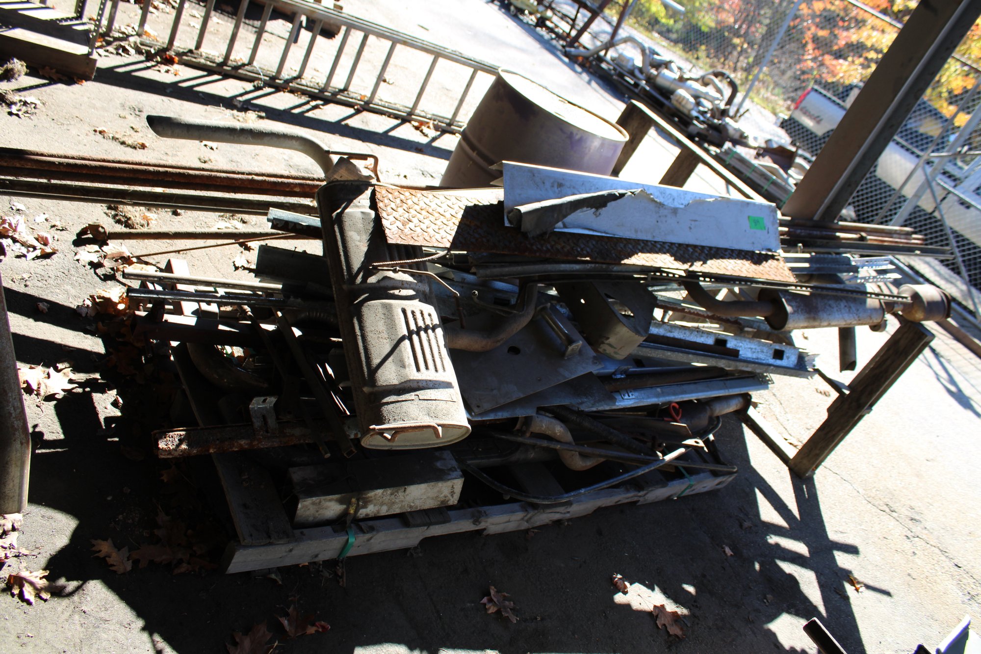 Pile Of Scrap & Catalytic Converters Automotive, Repair Shop, Garage