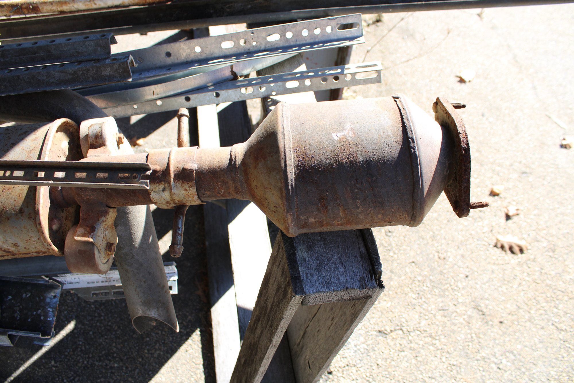 Pile Of Scrap & Catalytic Converters Automotive, Repair Shop, Garage