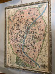 FRAMED PARIS MONUMENT MAP