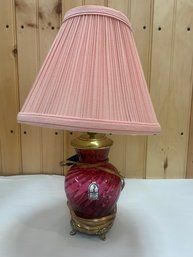 PILGRAM CRANBERRY GLASS LAMP