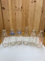 LOT OF 6 MILK BOTTLES