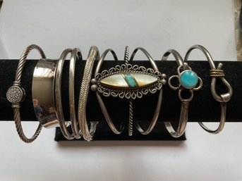 Lot Of 7 Sterling Silver Bracelets To Wear Or Sell 107 Grams