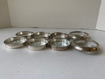 LOT OF 8 STERLING SILVER COASTERS