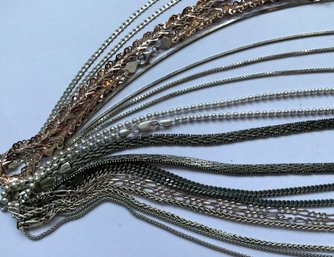 10 Sterling Silver Necklace Chains Wear Of Resale Boutique Lot Many Styles 123.2 Grams