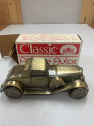 VINTAGE BRASS CAR BANK WITH ORIGINAL BOX