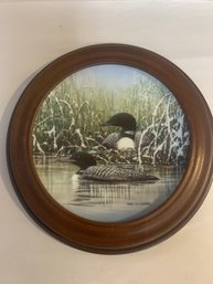 DON LI LEGER LOON FRAMED COLLECTO PLATE 'SILENT SNOW'