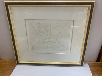 BEAUTIFUL RARE SOFT PRESSED ENGRAVING 'MCHEATH AT TURNBRIDGE ALKY' ARTIST JACK LEVINE