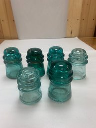 LOT OF 6 AQUA INSULATORS