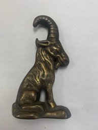 VINTAGE BRASS RAM BOTTLE OPENER