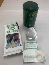 CRYSTAL PAPERWEIGHT 'TURONE CRYSTAL' ORIGINAL BOX