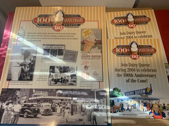 3 PIECES OF DAIRY QUEEN 1OO ANIVERSARY ADVERTISEMENTS