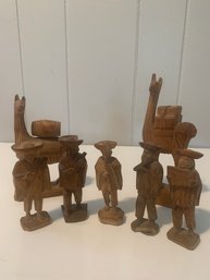 HAND CARVED WOOD FIGURES