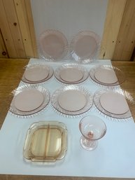 ROSALINE SWIRL DINNER PLATES (8) & OTHER
