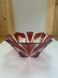 BEAUTIFUL RED SWIRL BOWL