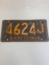 1935 PA LICENCE PLATE