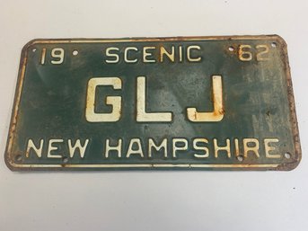 1962 SCENIC NH LICENSE PLATE