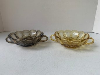 PAIR OF ANCHOR HOCKING GLASS CANDY DISHES