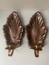 PAIR OF COPPERCRAFT GUILD WALL SCONCE CANDLE HOLDERS