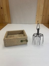 ANTIQUE CRACKER HOLE PUNCHER AND BUTTER MOLD