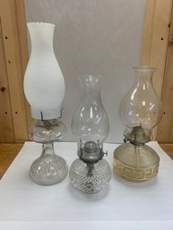 LOT OF 3 OIL LAMPS