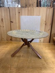 SMALL BRASS TOP TABLE