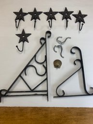 CAST IRON BRACKETS, STAR HOOKS, OTHER