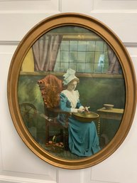 BEAUTIFUL OVAL PRINT   18.5' X 22.5'H