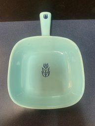 1950S CRONIN BLUE TULIP CERAMIC SKILLET