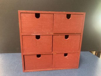 6 DRAWER DOVETAILED STORAGE CABINET   11.25'W X 8'D X 11.25'H