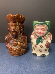 PAIR OF TOBY JUGS  5-6'H