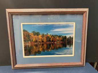 FALL SPLENDER, LAKE WINNEPAUSAUKEE N.H. BY NORMA KELLER  18 X 14