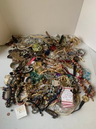 OVER 1O POUNDS OF ASSORTED JEWELRY, WATCHES, ETC.   KP#1