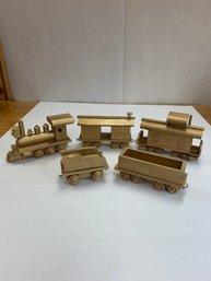 HANDMADE WOODEN TRAINS-- MISSING WHEELS ON ENGINE