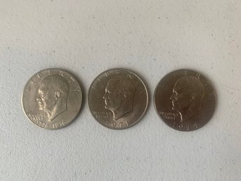 LOT OF 3 EISENHOWER DOLLAR COINS