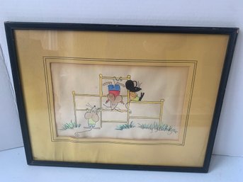 SIGNED 3 MICE , LATE 20TH CENTURY, 17 X 13